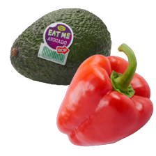 Avocado eetrijp of paprika rood